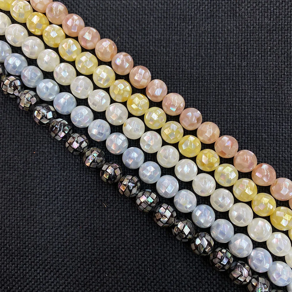 

Natural Abalone Shell Beads Colorful Mosaic Round Shape Can Be Used To Make DIY Fashion Exquisite Jewelry Earrings Wholesale