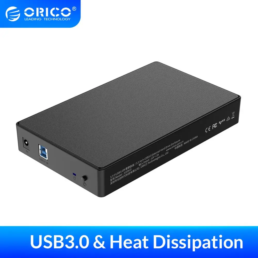 Корпус жесткого диска ORICO 3 5 дюйма SATA к USB 0 с адаптером 12V2A внешнего для Samsung SSD/HDD
