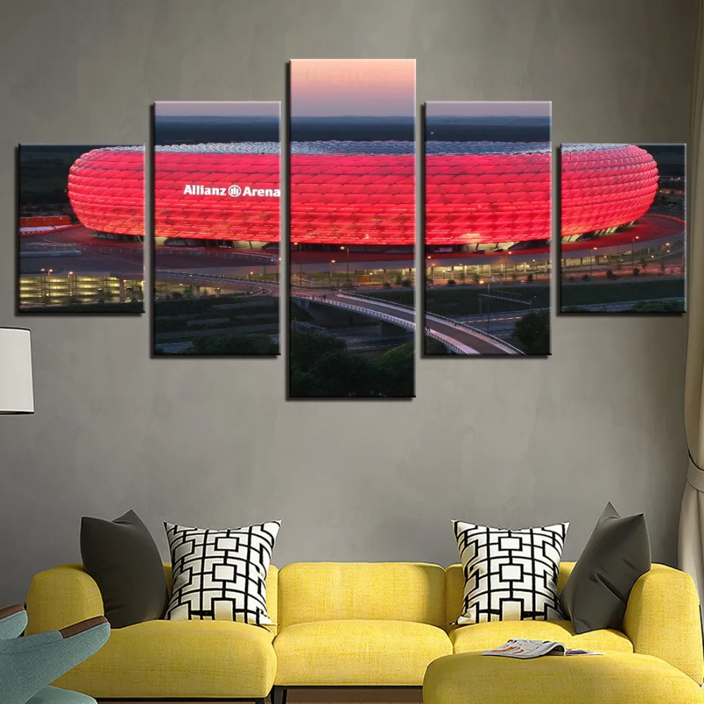 5 шт. Баварией Allianz Arena HD напечатанная Картина на холсте тему спорта по