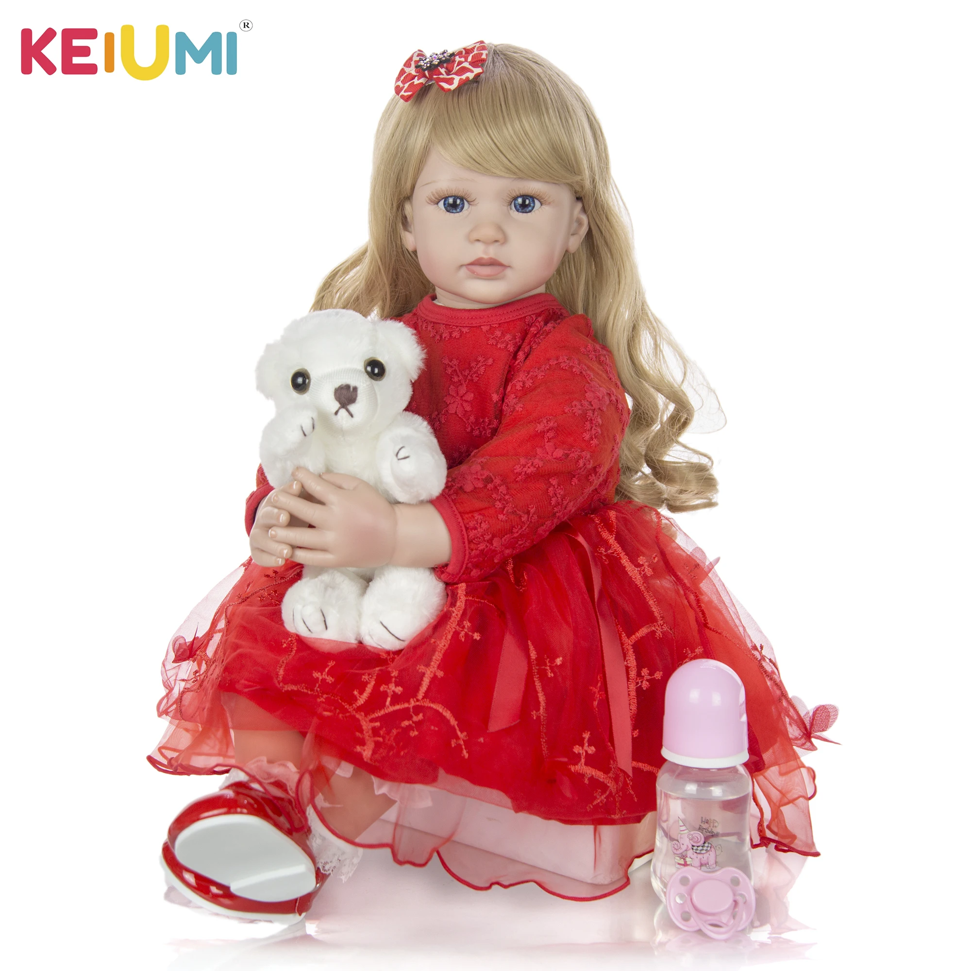 KEIUMI красивые длинные золотые куклы Новорожденные для девочек мягкие тканевые 60