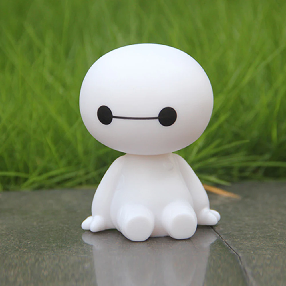 Мультяшный пластиковый робот Baymax Вибрирующая голова фигурка украшения для