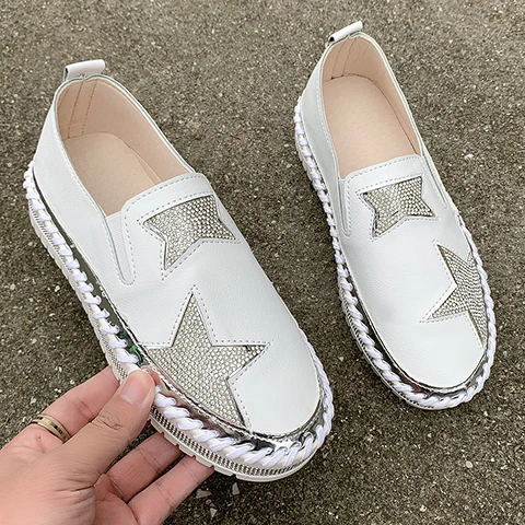 

Single Shoes Women 2021 new Autumn New Rhinestone Bow Women's Flat Shoes Fashion All-match Women Ins Trendy Shoes