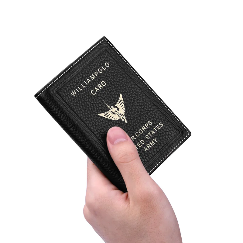 Мужской короткий кошелек в стиле ретро из натуральной кожи ультратонкий