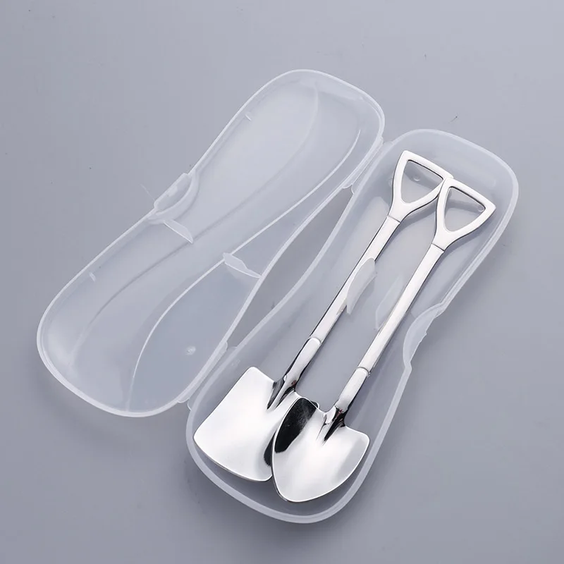 

Coffee spoon dessert afternoon tea teaspoon Shovel Spoon Coffee Ice Cream Spoon Retro Cute Square Head Spoon teaspoon Tableware