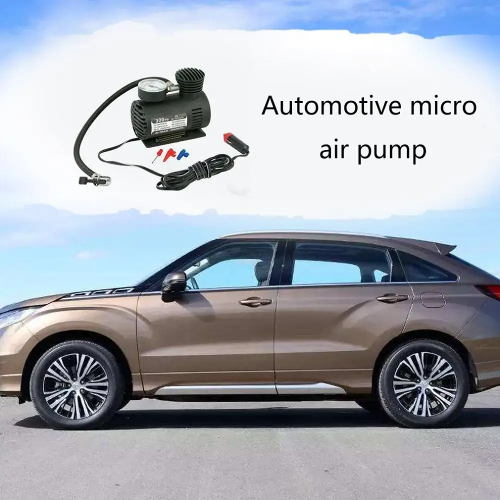 

Dc12V 300Psi Car Tire Inflator Auto Mini Air Compressor Tire Pump With Pressure Gauge For Car Bicycle Motorcycle Ball