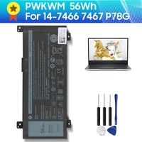 authentic replacement battery pwkwm for dell inspiron14 7466 7467 7000 p78g 7467 d1545br d1745br 15 2v 56wh