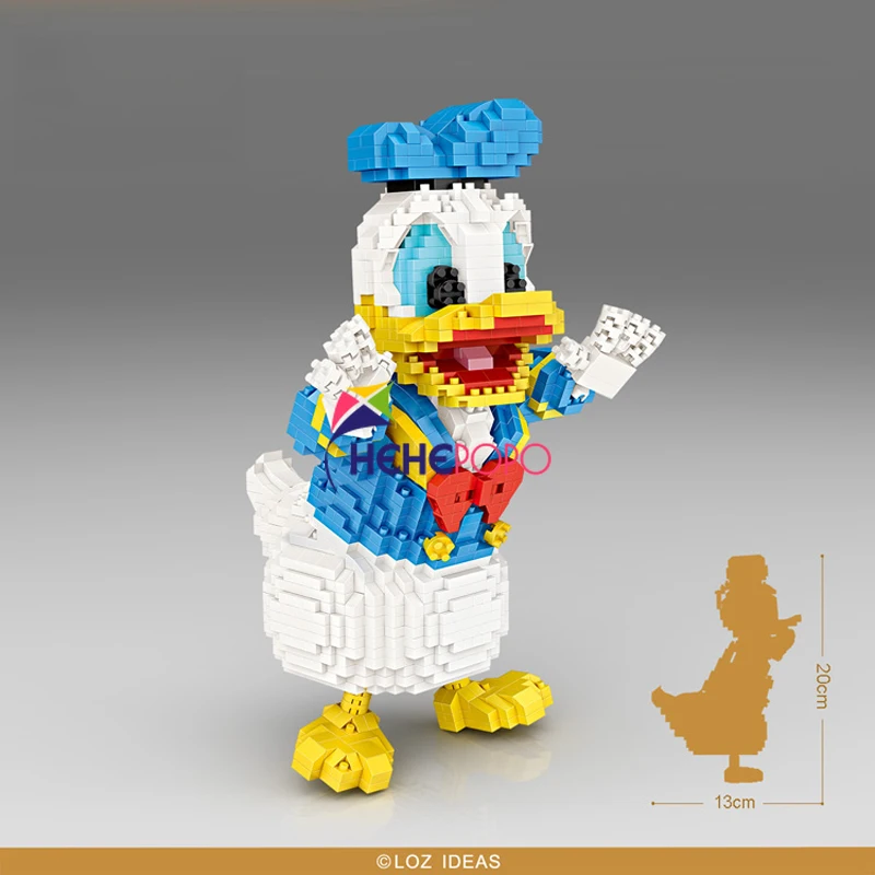 

Donalded Duck Mini Building Block Christmas Gift Red Mickeyed Disneying Mouse Castle Anime Diamond Micro Brick Toys