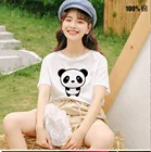 Женская футболка с принтом панды, повседневная хлопковая хипстерская забавная Футболка для леди, яркая Прямая поставка
