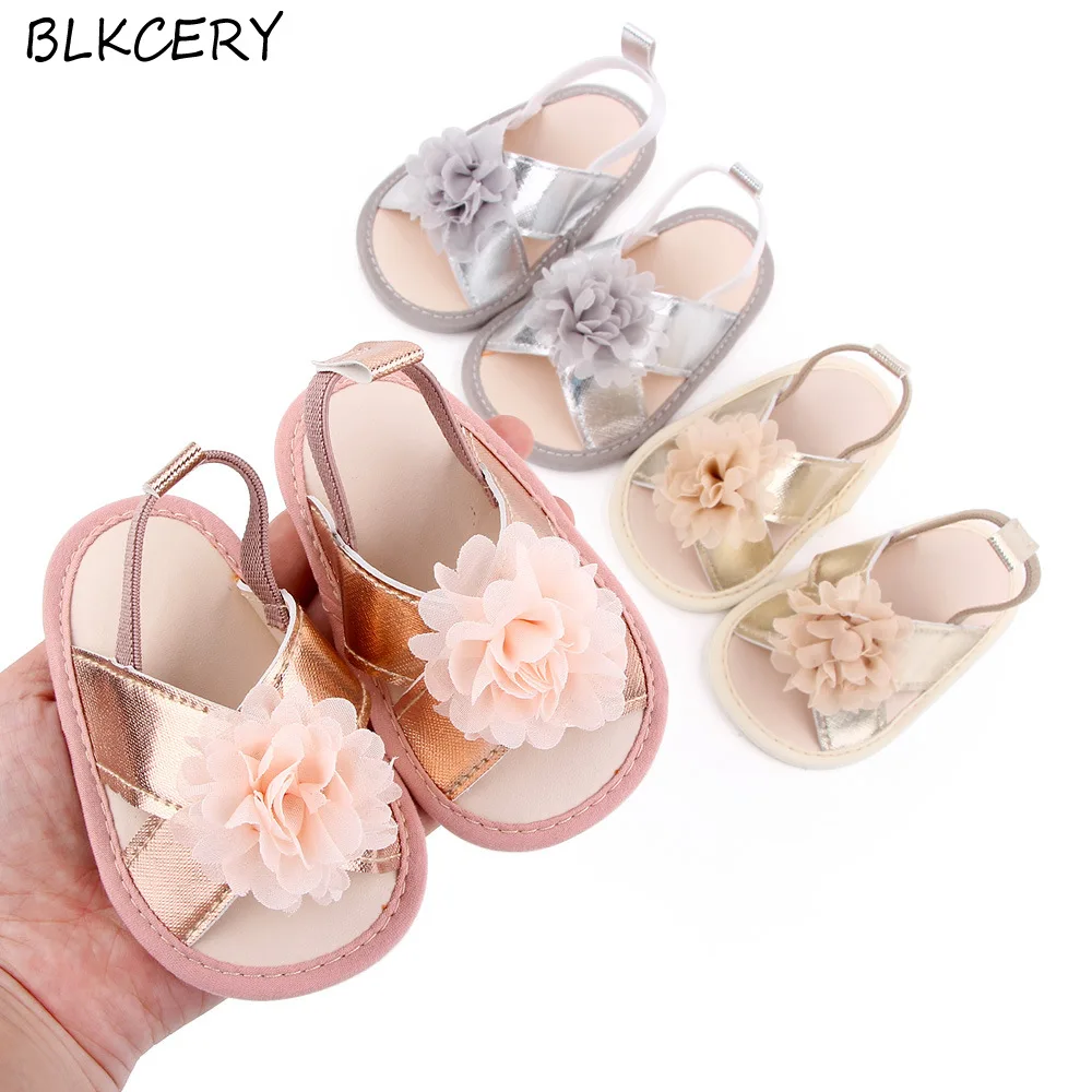 

Новинка, модная брендовая обувь для новорожденных девочек, летняя обувь для малышей с цветами, обувь для младенцев, эластичная обувь на плос...