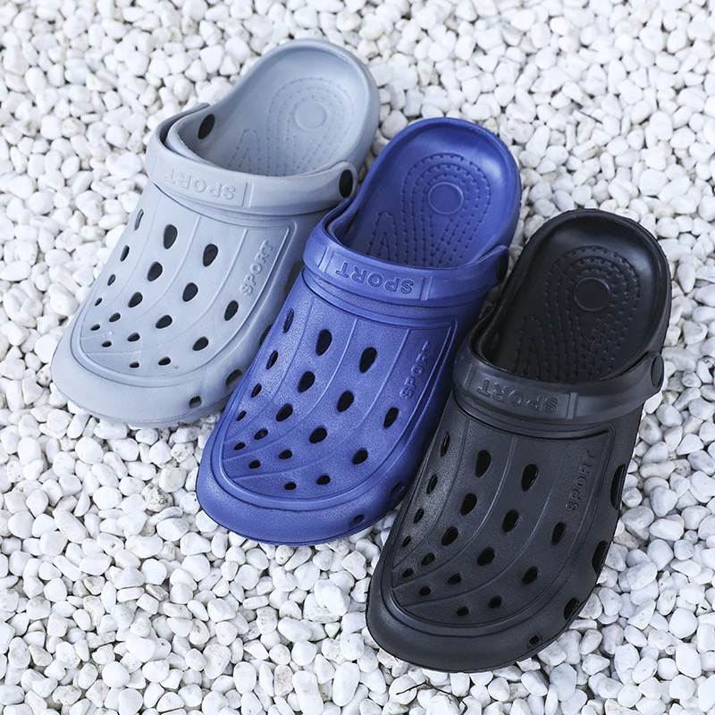 Унисекс хорошее качество 2020 мужские сандалии обувь с прорезями резиновые сабо