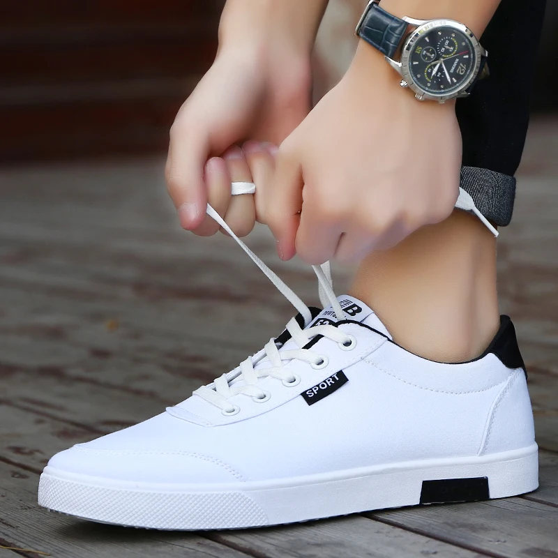 Solid sneakers men shoes mans footwear 2019 fashion lace-up casual breathable vulcanized male tennis |