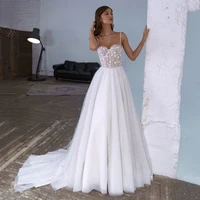 uzn sparkling wedding dress sweetheart spagetti straps a line glitter bridal gown corset lace up brides dress vestido de novia