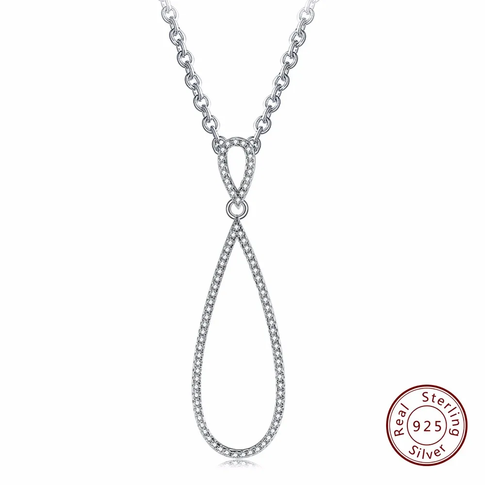 Этнические ожерелья для женщин из стерлингового серебра 925 с длинным блестящим подвесом и камнями зиркон 5a, подходят для свадебных торжеств и в качестве подарка для девушек.