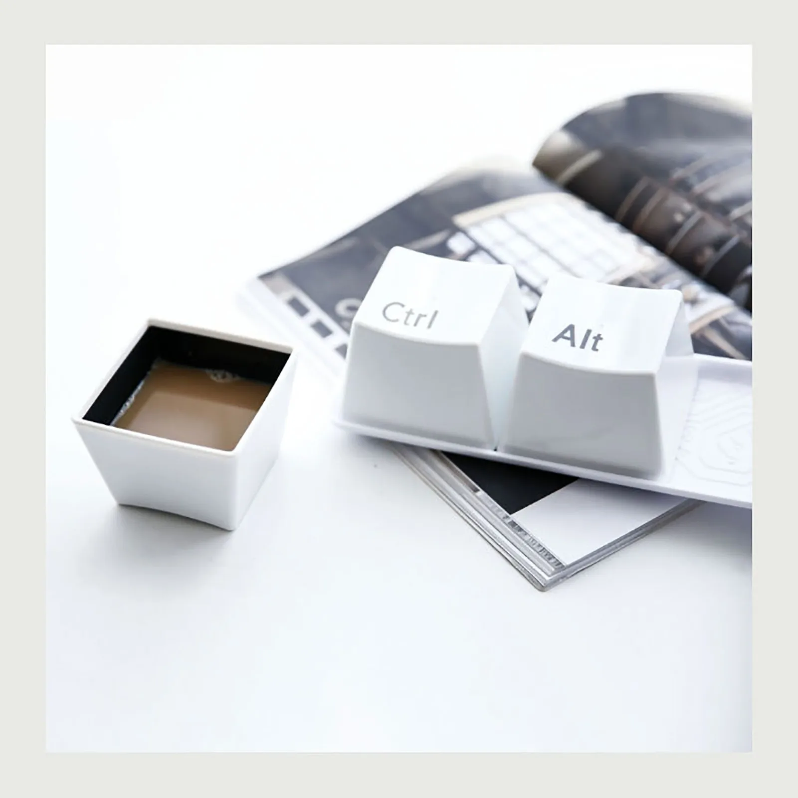 Творческая чашка чайный набор клавиатура модные чашки черный цвет клавиши дель