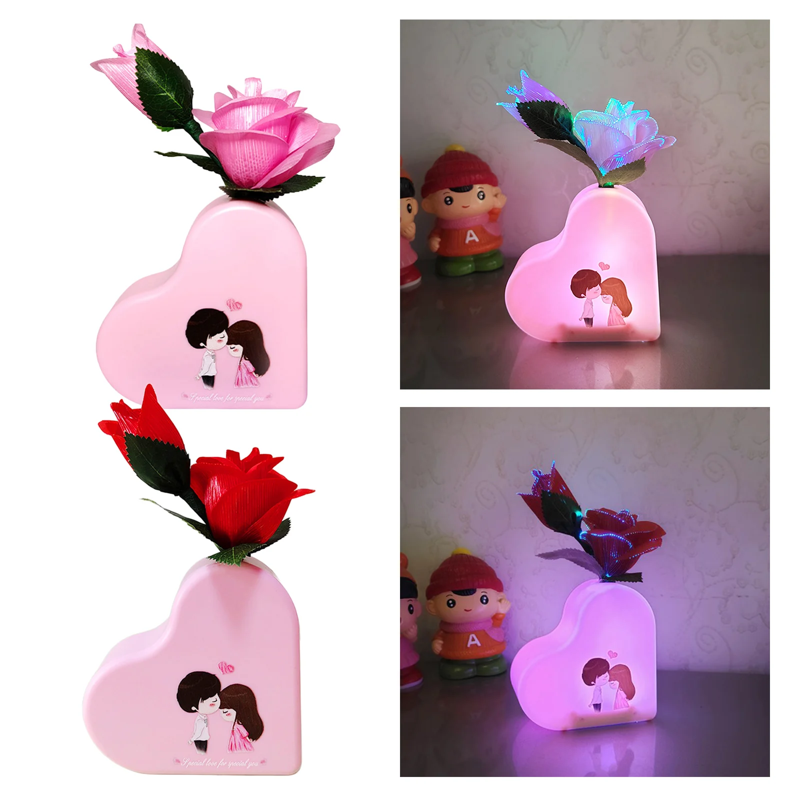 

Unique Night Light Gift Teen Motion LED Indoor Nightstand Lighting for Bedroom Rose Party Nightlights Table for Men Women Gifts
