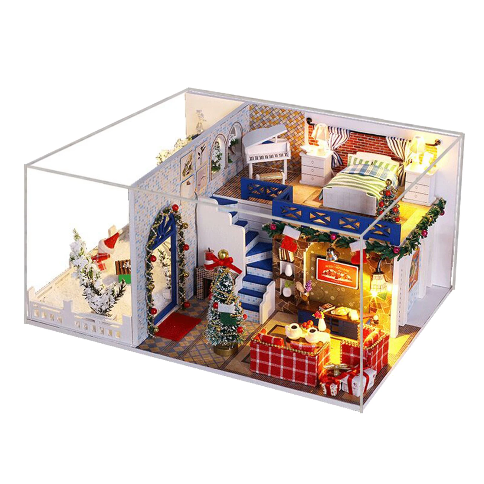

DIY Kit Wooden Miniature LED Dollhouse Crafted Building Furniture Room Xmas
