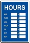 Винтажная забавная металлическая жестяная вывеска ZJLVMF 12 дюймов x 16 дюймов с информацией о открытомзакрытомчасах, синие винтажные металлические вывески, забавные для дома металлические вывески