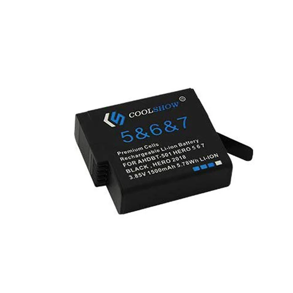 AHDBT-501 Аккумулятор для камеры GoPro Hero 5 Gopro 6 7 AHDBT 501 1500 mAh/AHDBT501 USB зарядное устройство для Go Pro 7 6 5 Hero5 аксессуары - Цвет: 1pcs Battery