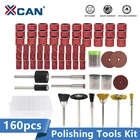 XCAN набор шлифовальных барабанов 160ocs Грит 60 120 240 с оправкой для вращающихся инструментов Dremel шлифовальные полировальные шлифовальные ленты