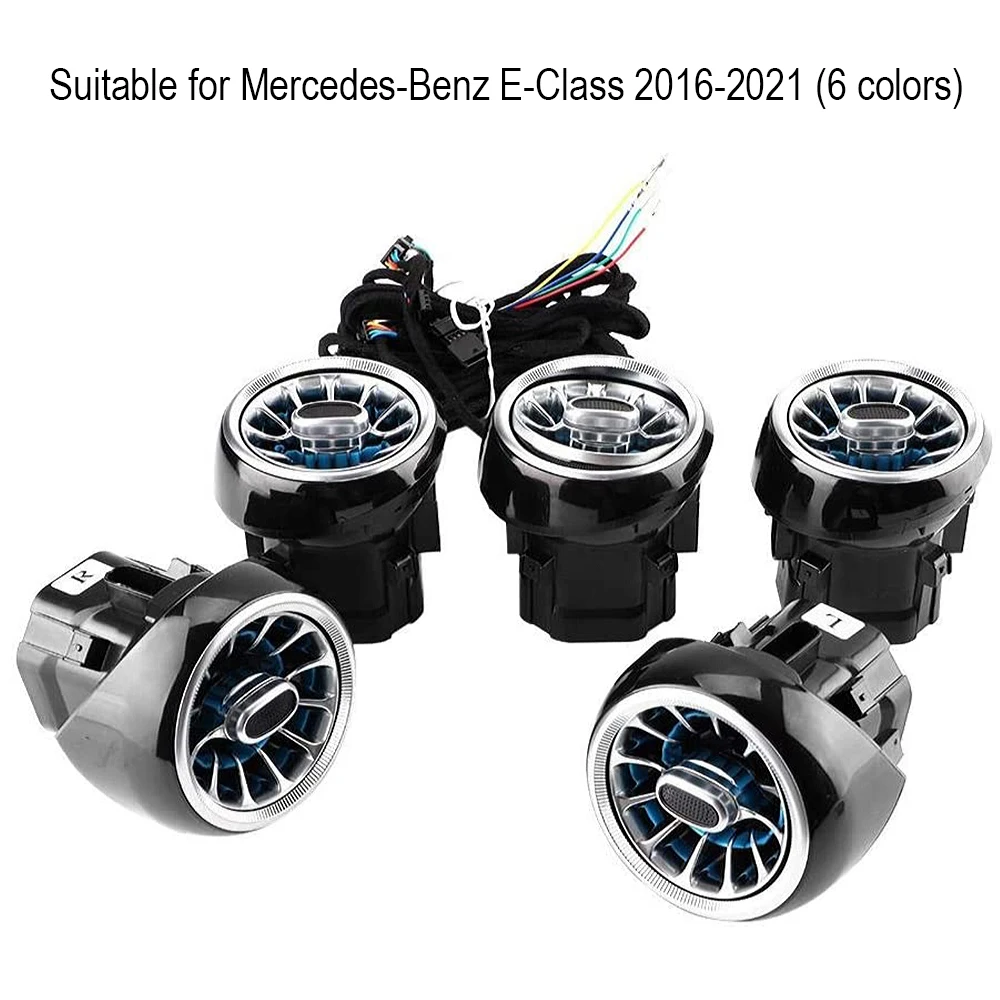 

6pcs Car Atmosphere Light Set 6 Colors Vehicle Adjustable Turbine Air Outlet Atmosphere Lamp for Benz E Class 2016-2021