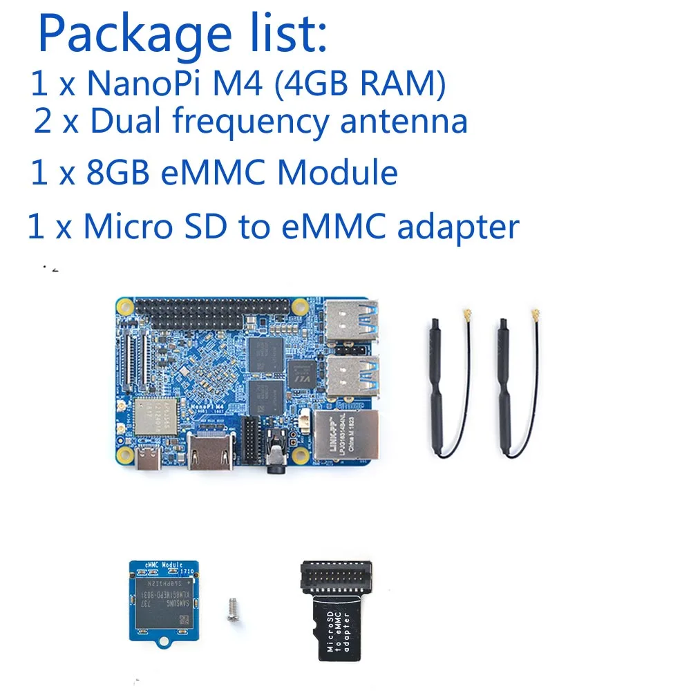 orange NanoPi M4 2 ГБ/4 ГБ DDR3 Rockchip RK3399 SoC 2,4G и 5G двухдиапазонный WiFi+ Bluetooth 4,1 поддерживает Ubuntu Android - Цвет: orange