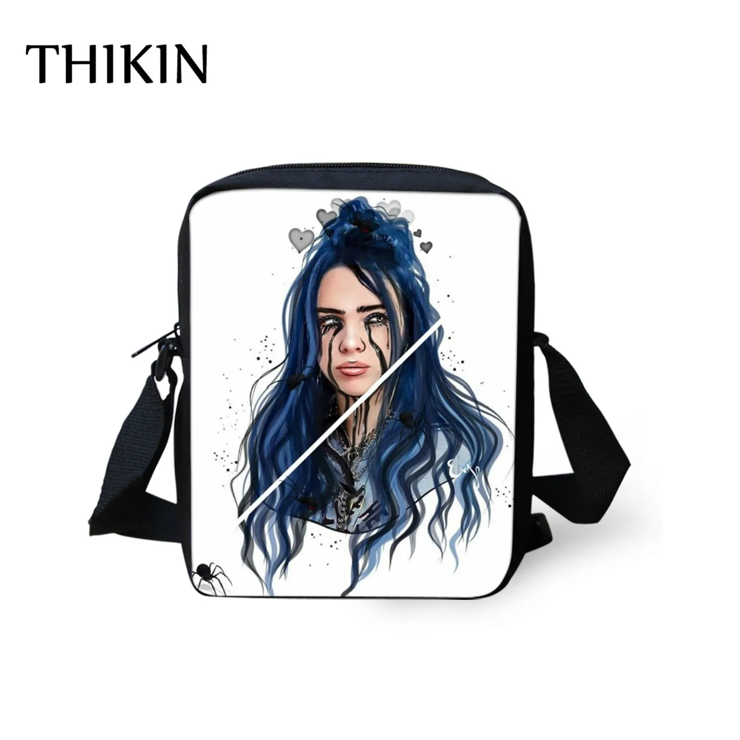 Женский рюкзак THIKIN Rapper Billie Eilish для девочек-подростков, школьная сумка в стиле хип-хоп для женщин, вместительная сумка для путешествий, Студенческая сумка Mochila - Цвет: As picture
