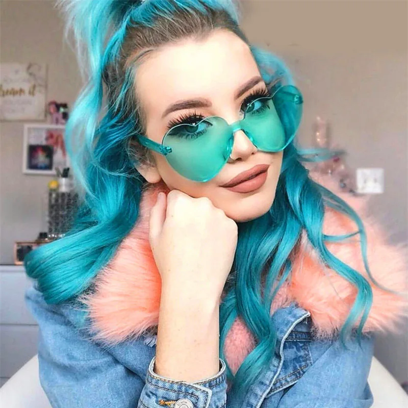 DUBERY карамельный цвет сердце солнцезащитные очки Женские винтажные без оправы