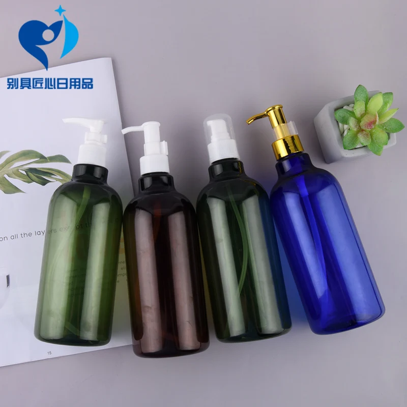 

5pcs 500ml Long Neck Plastic Cosmetics Bottle Oil Lotion Pump Free Shipping Refillable Empty Scattered Bottling (Safety Clasp)