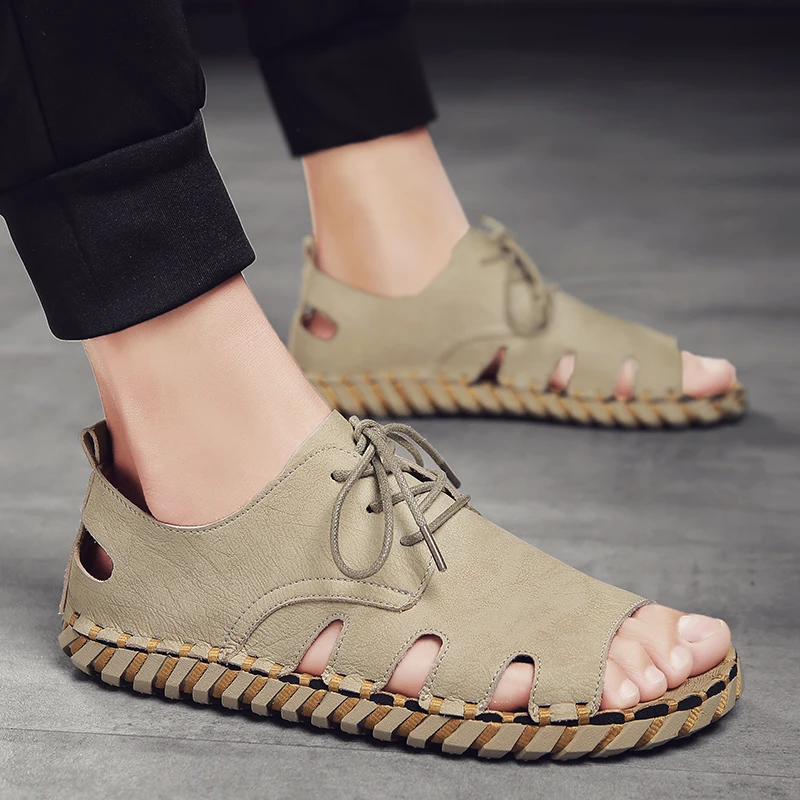 

Повседневные кожаные сандалии для активного отдыха; Плайя сандалс; Резиновые спортивные сандалии; sandalia sandles herren homme romanas male de