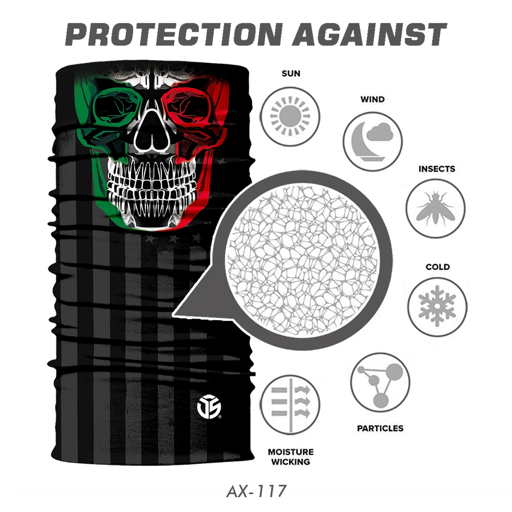 3D Череп Призрак Балаклава шеи гаитер мотоцикла бандана головы щит Скелет мото
