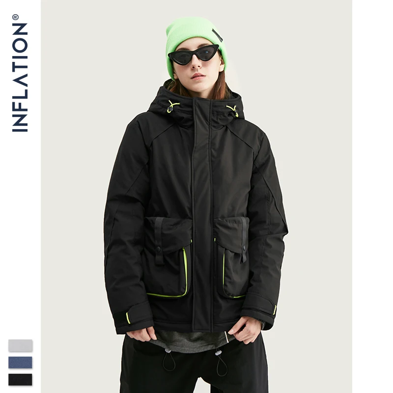 INFLATION мужская зимняя куртка с капюшоном и хлопковой подкладкой, уличная одежда, мужские парки с хлопковой подкладкой, коллекция, мужское зимнее пальто 9770W