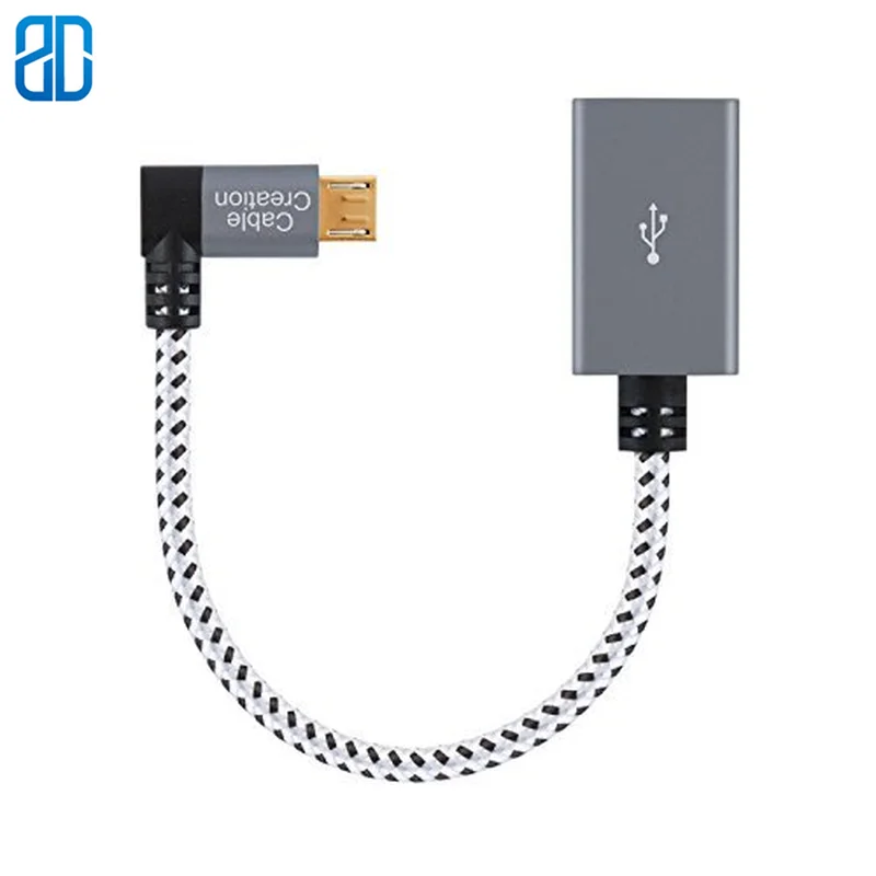Адаптер Micro USB OTG с оплеткой под углом адаптер к на ходу совместим флэш накопителем