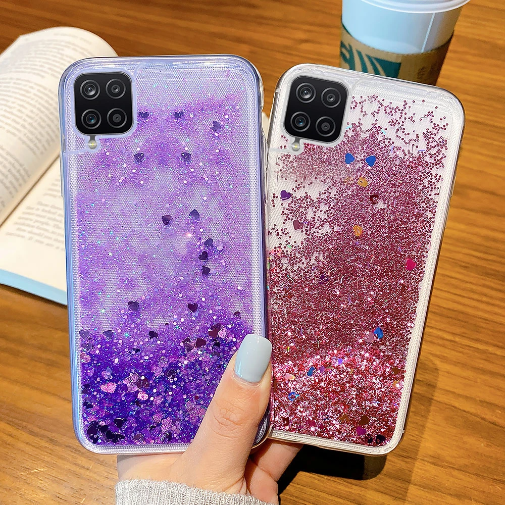

Liquid Case For Samsung A12 A32 A50 A51 A52 A21S A71 A72 A41 A42 Cases Glitter Funda Samsung S21 Ultra S20 FE M31 M51 TPU Covers