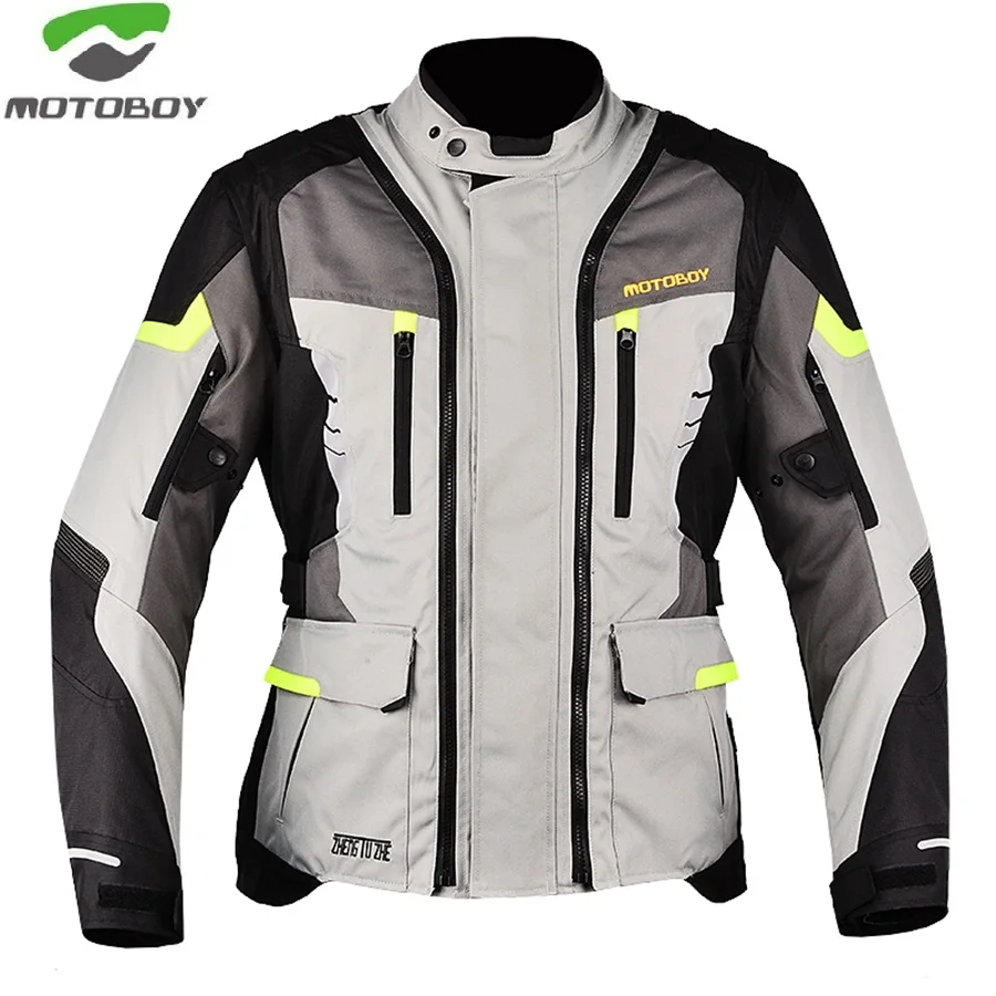 MOTOBOY Four season Motorcycle Jacket Warm Motorbike Riding Rallycross Reflective Windproof Waterproof Jackets With 5pcs Pads | Автомобили