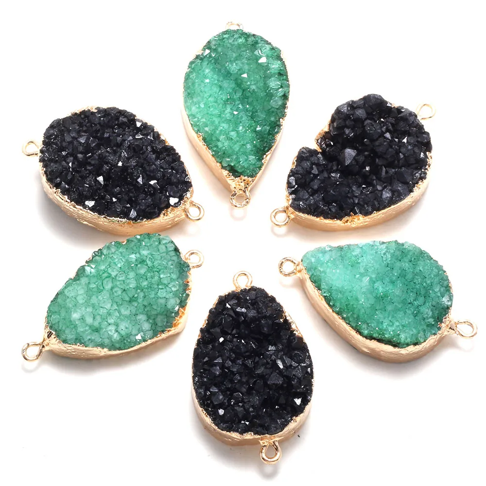 

Натуральный агат подвеска-Агат разъемы капли воды Форма Позолоченные двойное отверстие разъемы для бижутерии, материал для рукоделия