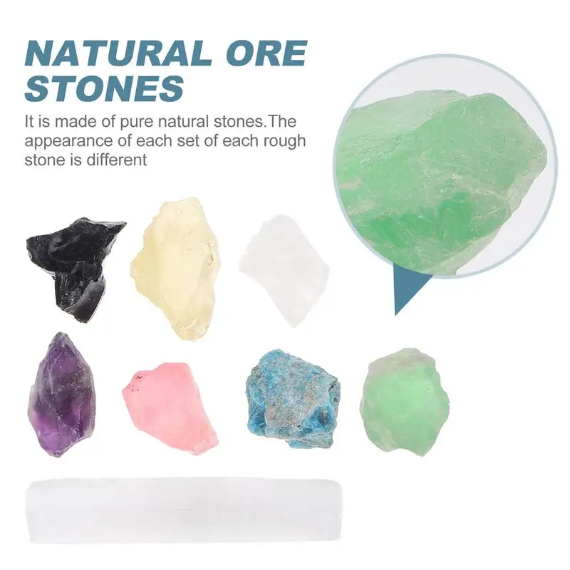 

9pcs Natural Ore Stones Mineral Specimens Natural Geology Teaching Materials