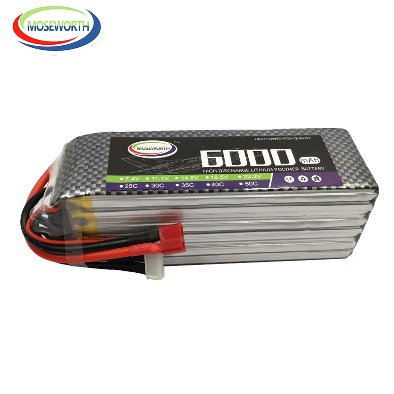 Аккумулятор LiPo 6S 22 2 в 6000 мАч 25C для радиоуправляемого вертолета дрона автомобиля
