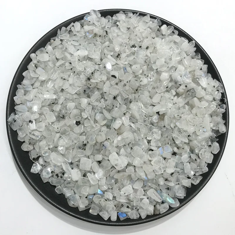 

100g Natural Stone Mineral Crystal White Black Spot Labrador Stone Quartz Gravel Healing DIY material Home Decoration Crafts