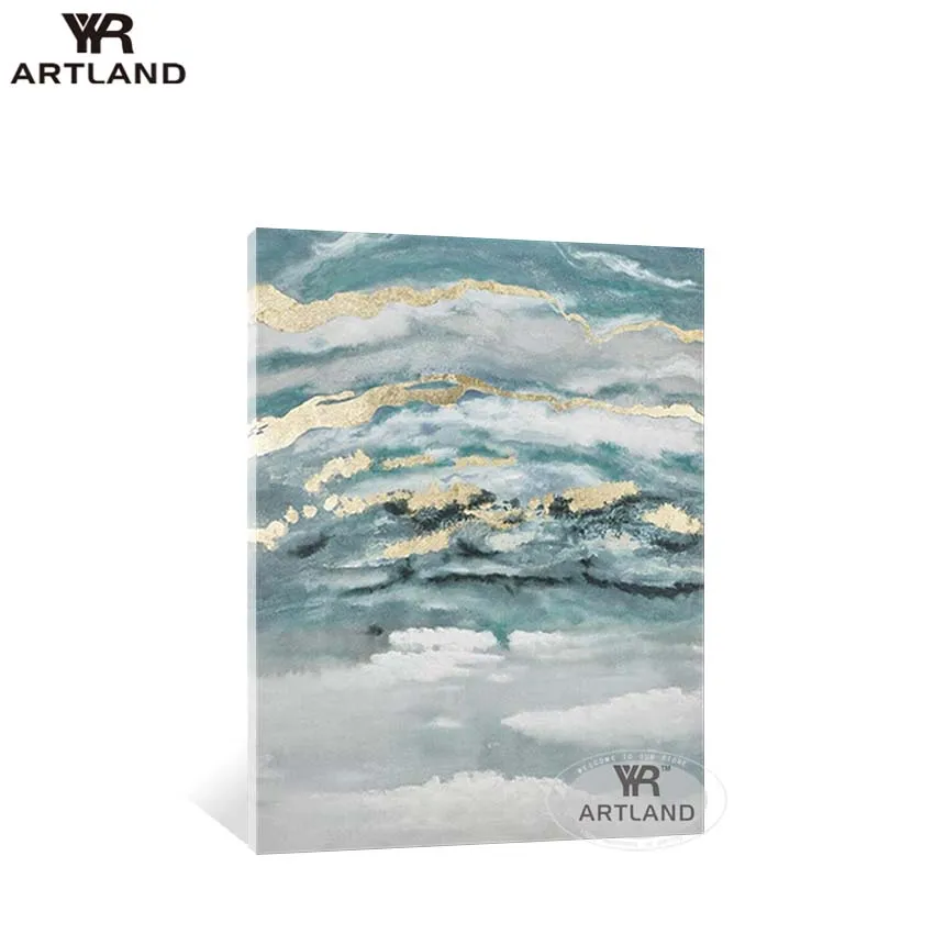 

modern art paintings Hand drawn abstarct oil painting gold foil landscape wall art picture for living room bedroom no framed