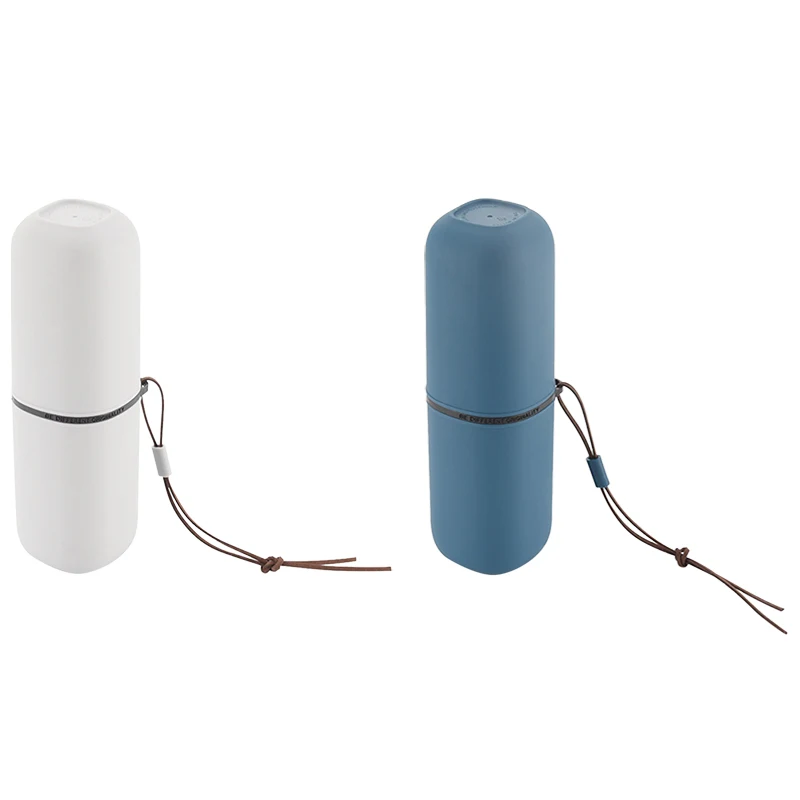 

Portable Travel Mouthwash Cup Plastic Capsule Solid Color Toothbrush Storage Cup