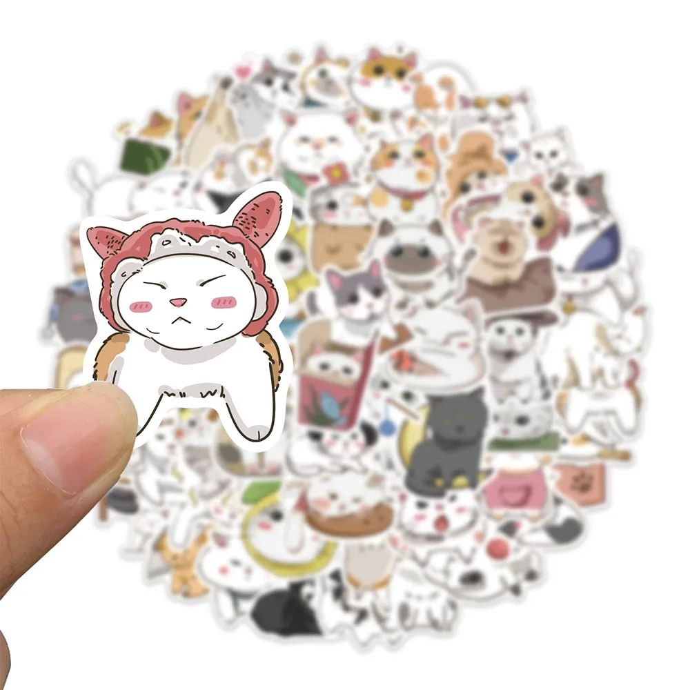 10/30/50pcs Cute Animal Cats Graffiti Stickers Cartoon Aesthetic Decals Kids Toy Diary Scrapbook Phone Luggage Laptop Sticker - купить по