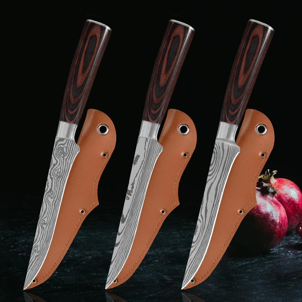 Нож для костей из дамасской нержавеющей стали 5 дюйма|Кухонные ножи| |