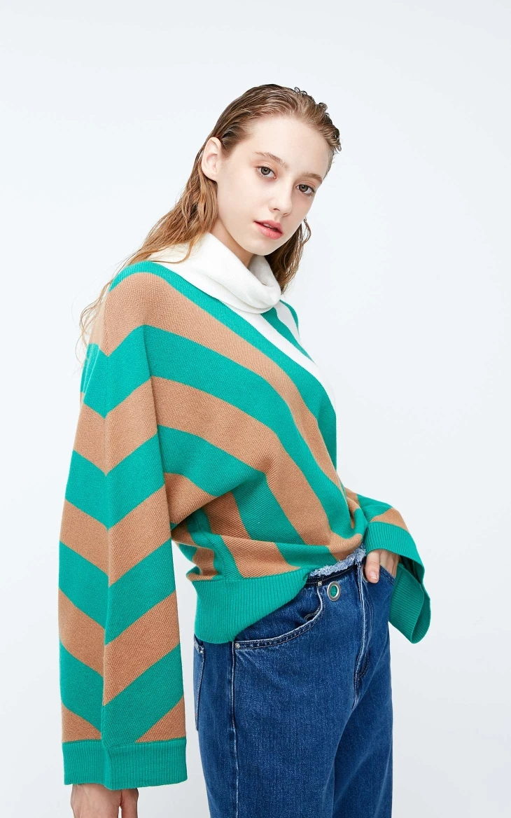 Vero Moda женский полосатый вязаный свитер с короткими рукавами | 318324549