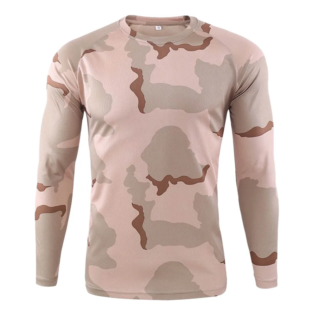 

Winter Men's T-shirt Outdoor Quick-drying Camouflage Long Sleeves Tops T-shirts Casual Long Sleeve T Shirt For Men Camisetas330