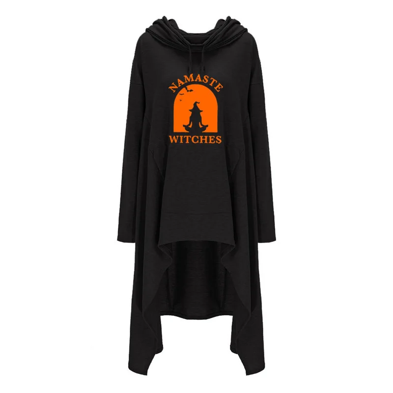 

Long Namaste Witches Letters Print Hoodies For Women Tops Hoodies Pullover 2021 Youth Girls Sweatshirts Loose Casual Hoodie