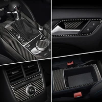 carbon fiber car inner gearshift air conditioning cd panel door armrest cover trim stickers auto accessories for audi a3 8v s3