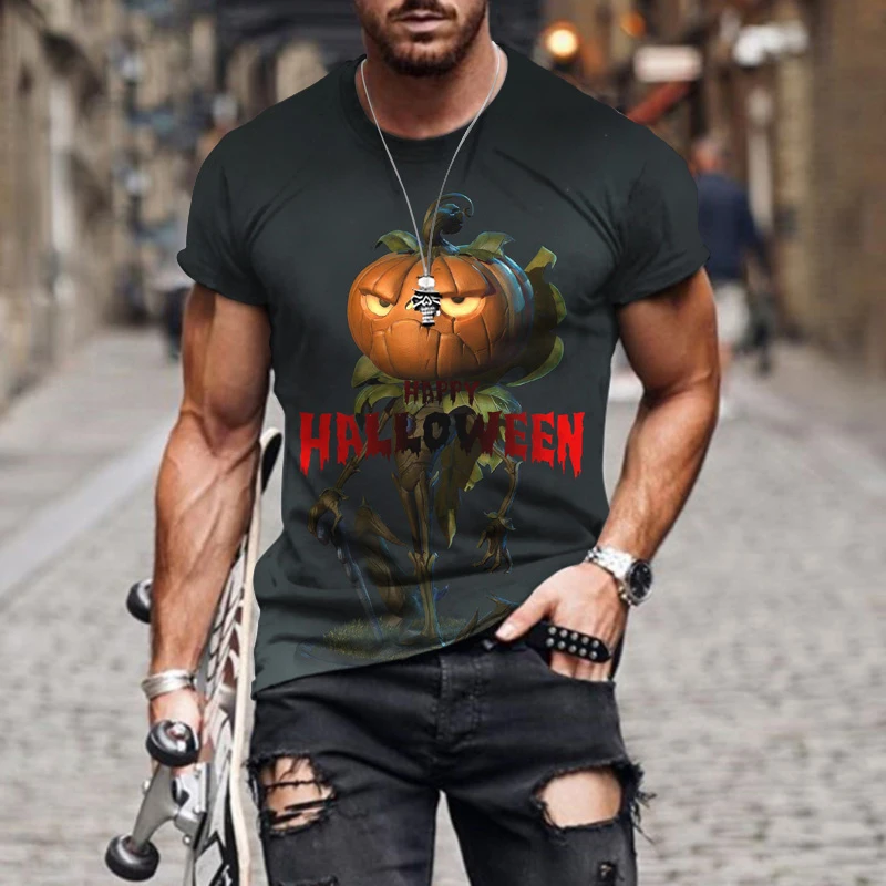 

Halloween New summer T-shirt Short Sleeve 3D Print Men's T Shirt Fashion Male Casual Streetwear Fashion Retro Oversieze T Shirt