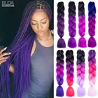 Большие синтетические косы Kane Kalon волосы для африканской оплетки 24 дюйма вязаные коробочки для наращивания волос приспособление для женщин фиолетовое