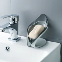 anti slip soap holder bathroom suction cup soap dish with leaf pattern household rack no water accumulation wifi wall box