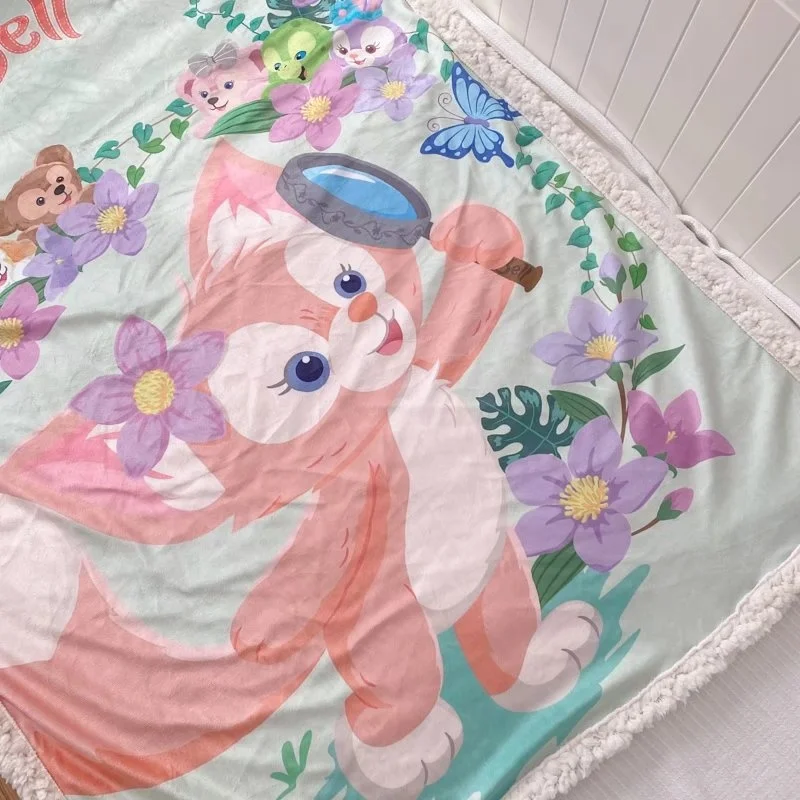 Manta de LinaBell de Disney para ni&ntilde;os y adultos, forro polar c&aacute;lido con estampado de dibujos animados, Duffy, Friend, Berber, siesta, viaje-0